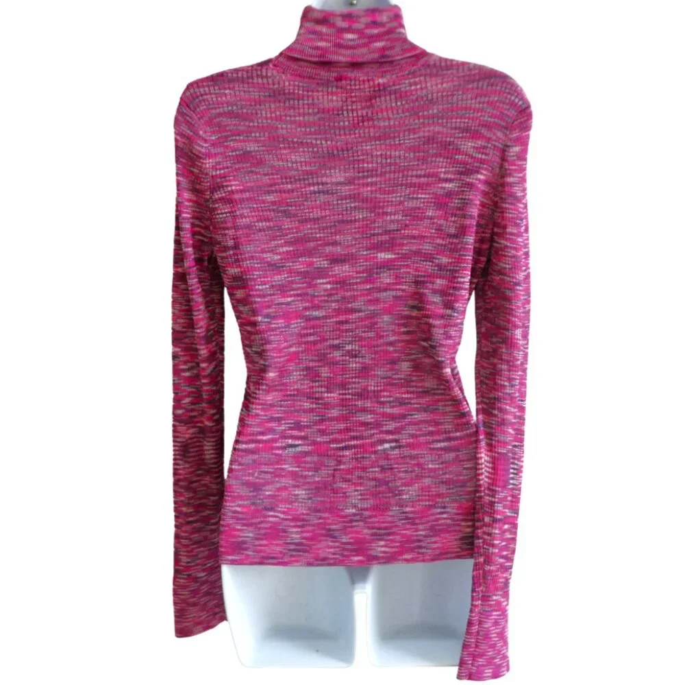 Missoni Target Pink Space Dye Knit Turtleneck Long Sleeve Stretchy M